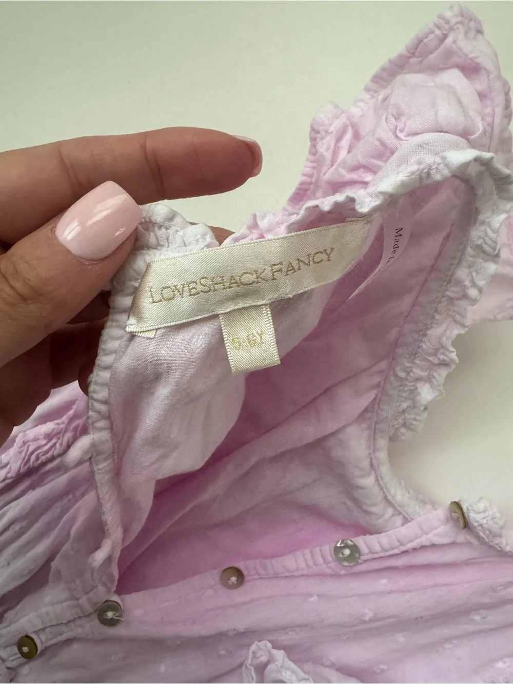 LoveShackFancy Light Pink Ruffled Tiered Casual Dress